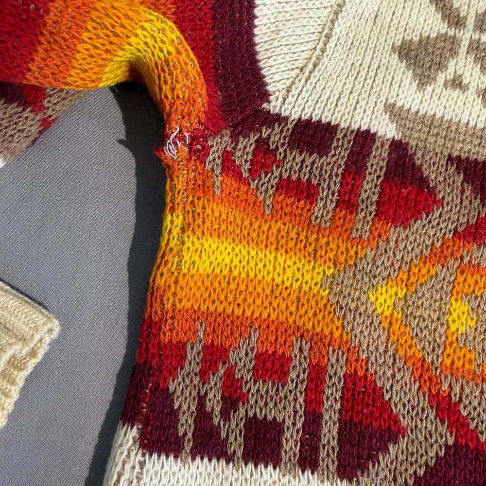 70s Pendleton Southwestern Wool Sweater Size S Vintage Aztec - Picture 5 of 8
